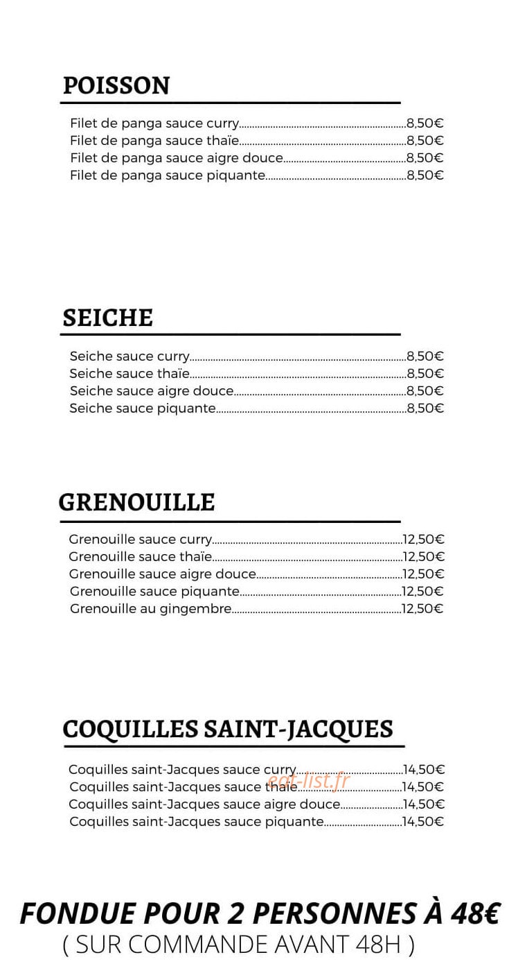 Le Gourmet d'Asie — carte page 5