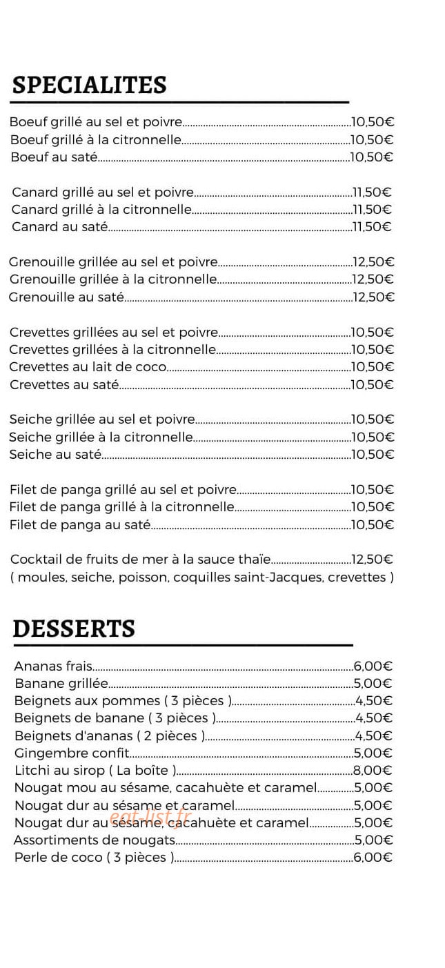 Le Gourmet d'Asie — carte page 6
