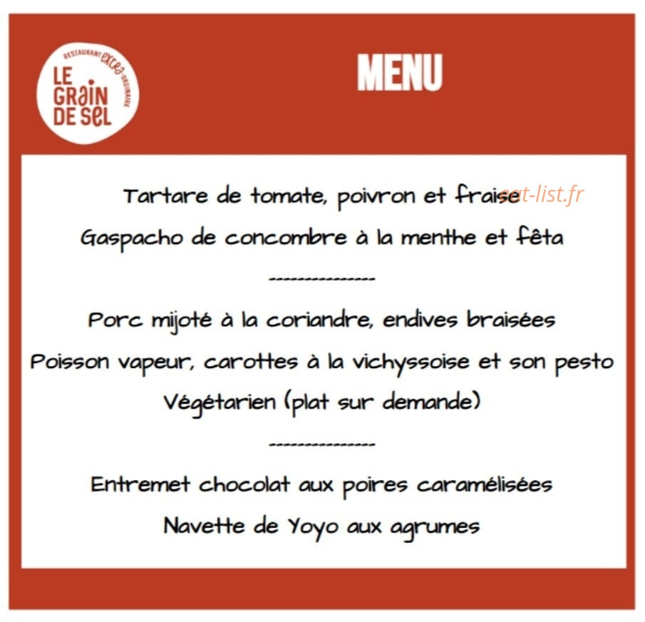 Le Grain de Sel — carte page 1