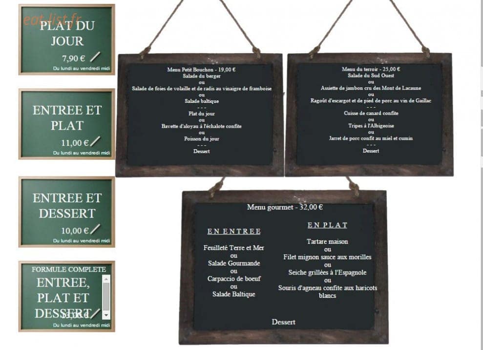 Le Petit Bouchon — carte page 3