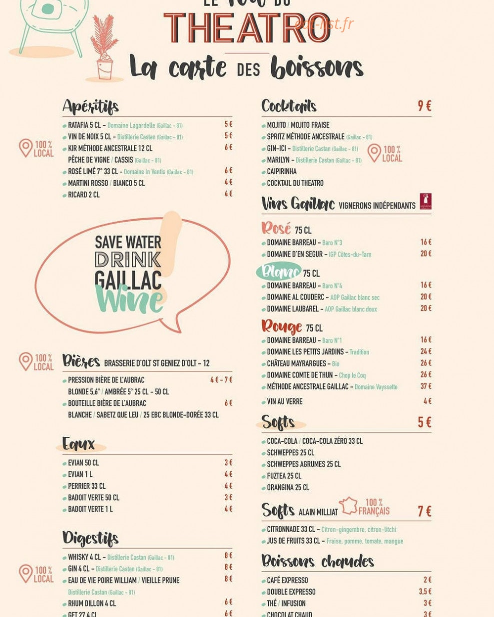 Le Toit du Theatro — carte page 2