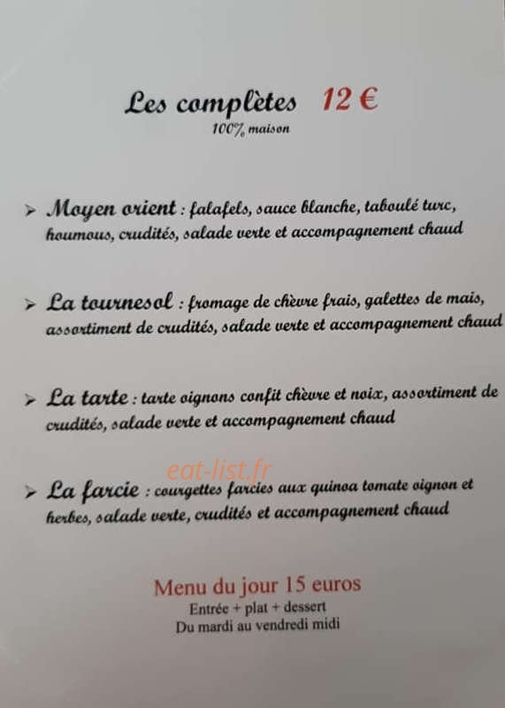 Le Tournesol — carte page 2