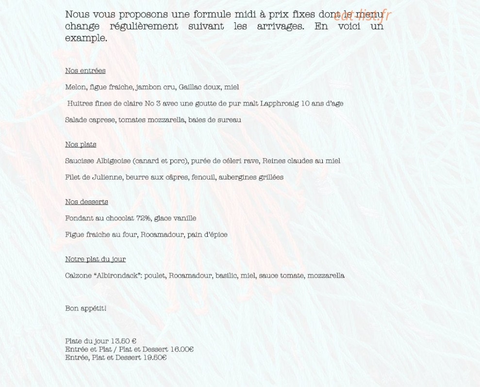 Lobster — carte page 2