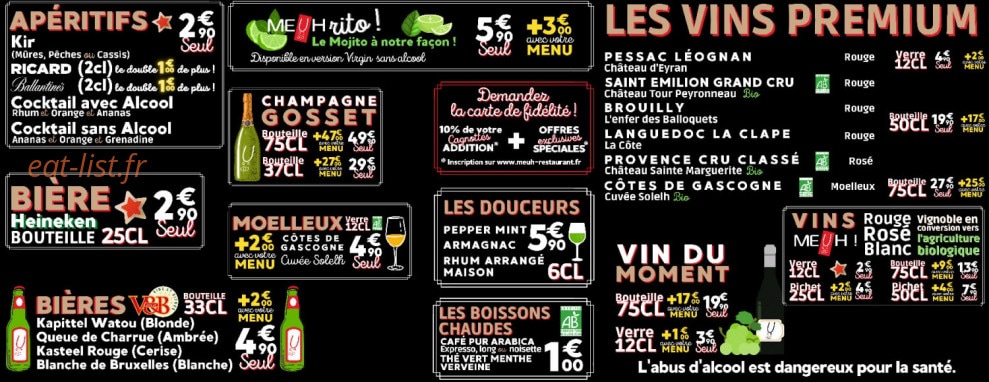 Meuh ! Restaurant — carte page 3