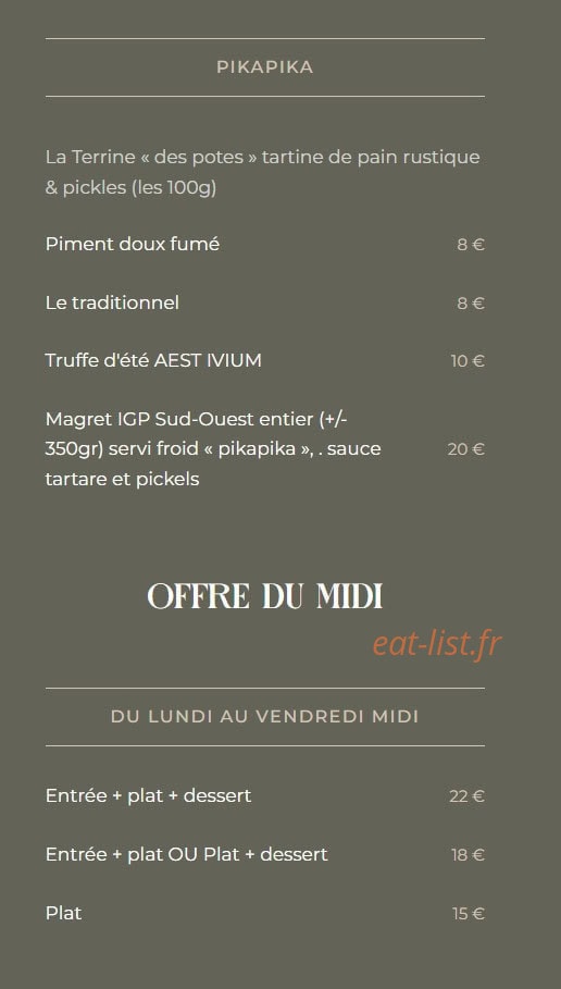 MIRA Rooftop — carte page 2