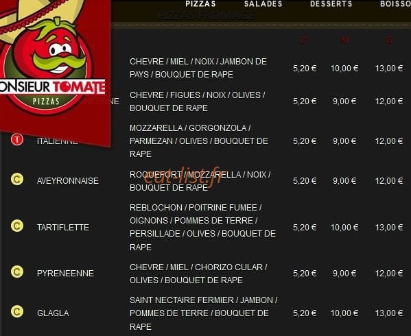 Monsieur Tomate — carte page 2