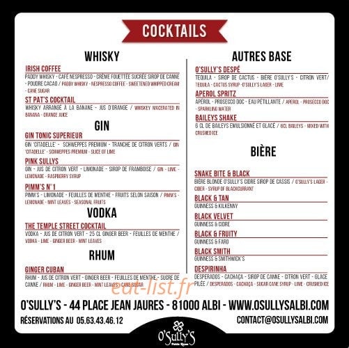 O'Sully's — carte page 3