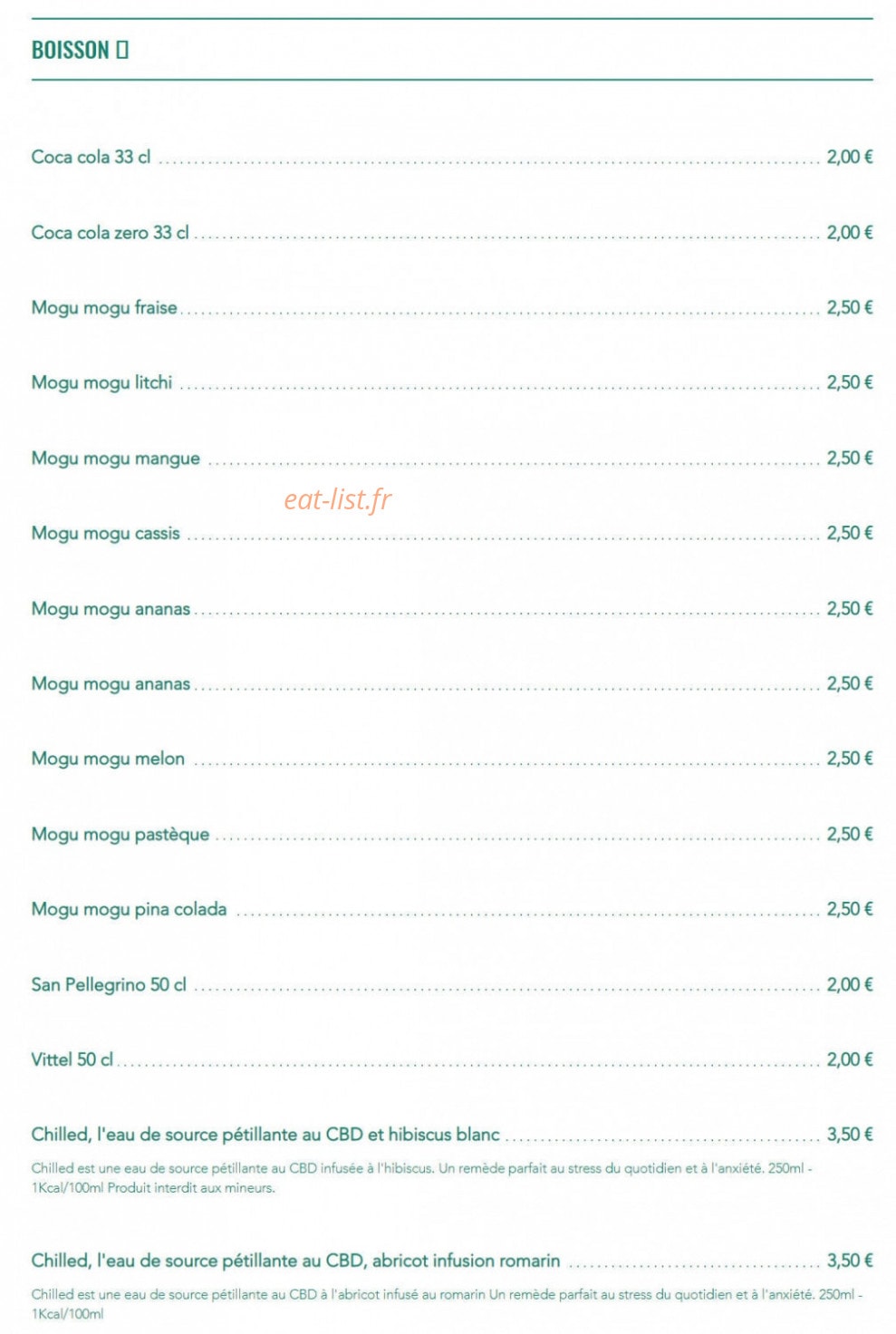 Paia Bowl — carte page 5