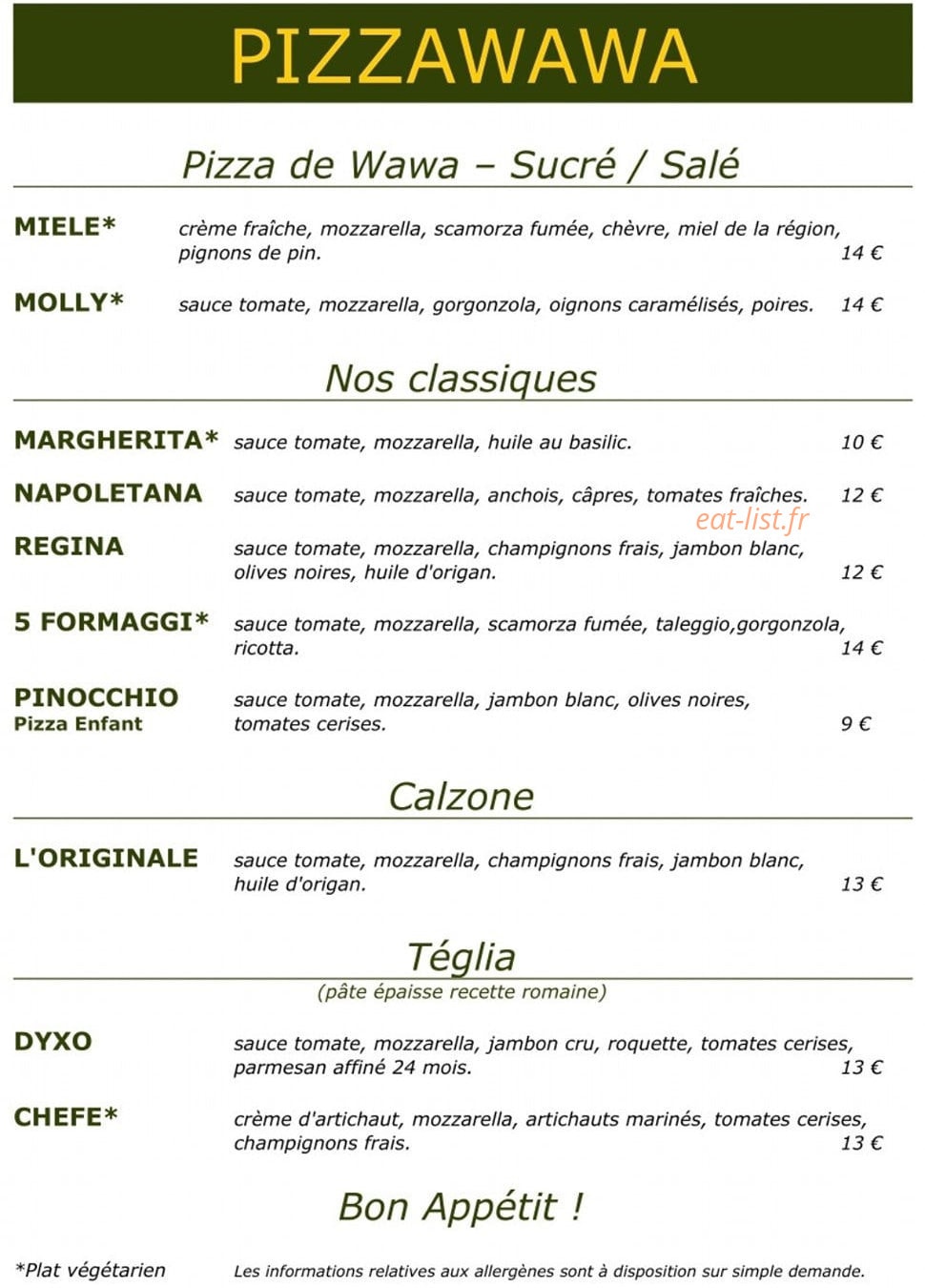 Pizzawawa — carte page 2