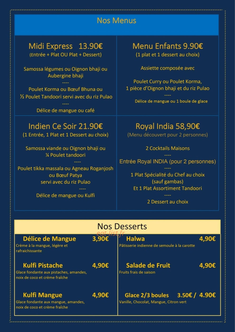 Royal India — carte page 7