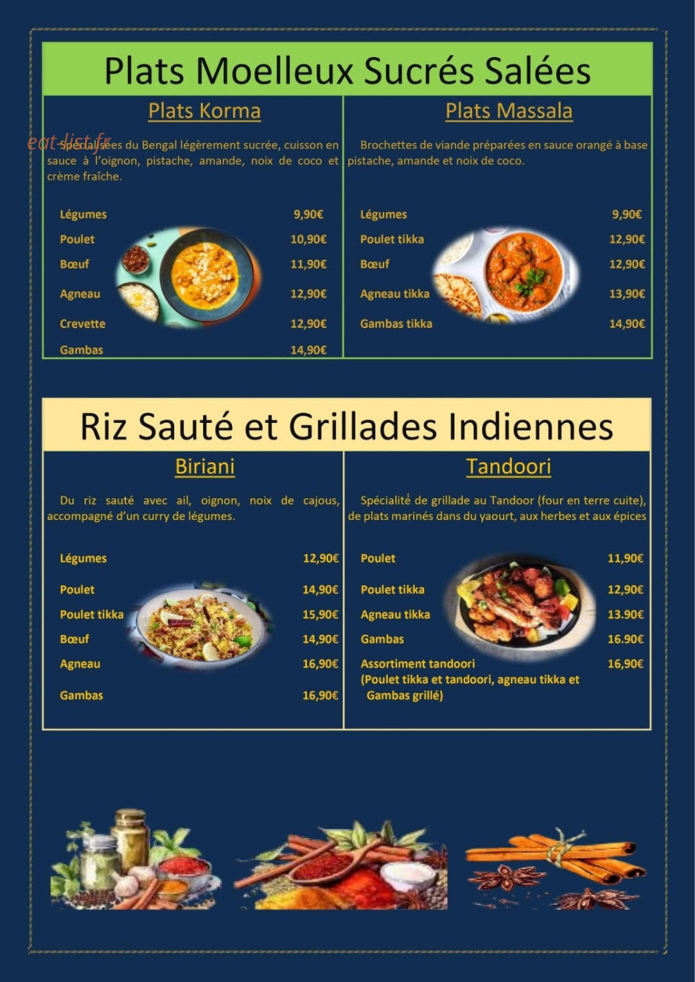 Royal India — carte page 4