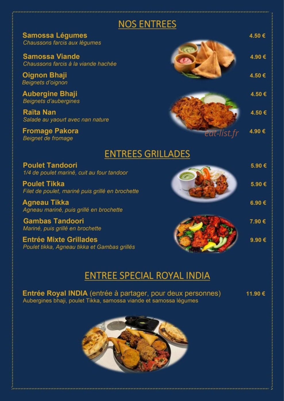 Royal India — carte page 2