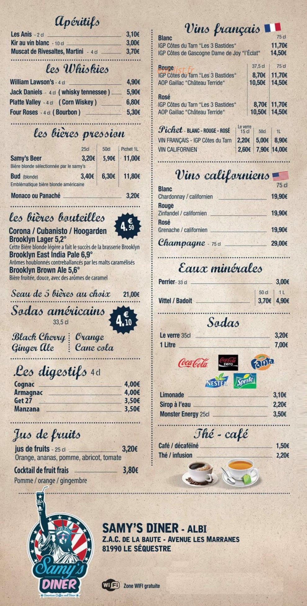 Samy's Diner — carte page 4