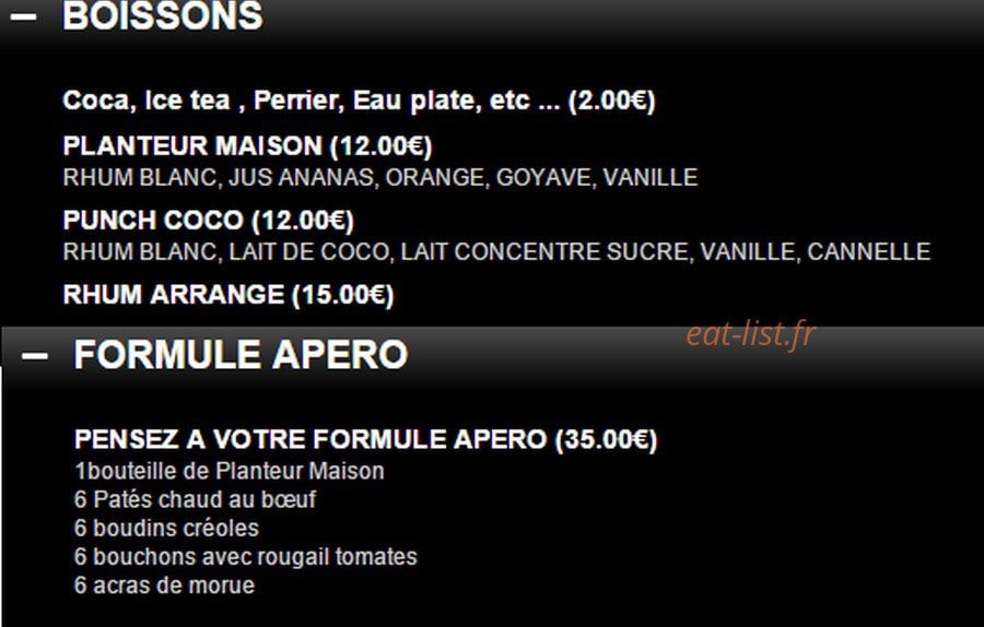 Saveurs Creoles — carte page 3