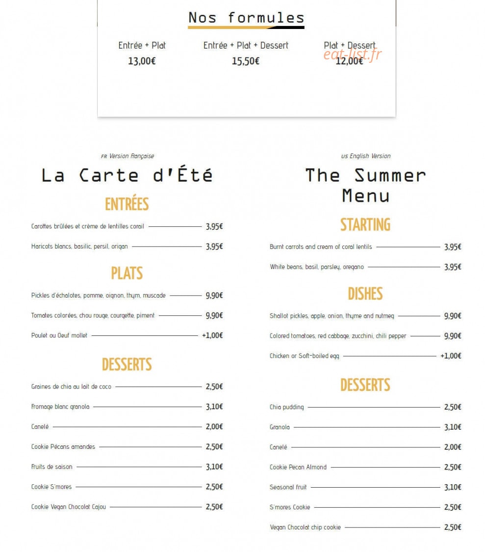 Sérès café — carte page 1