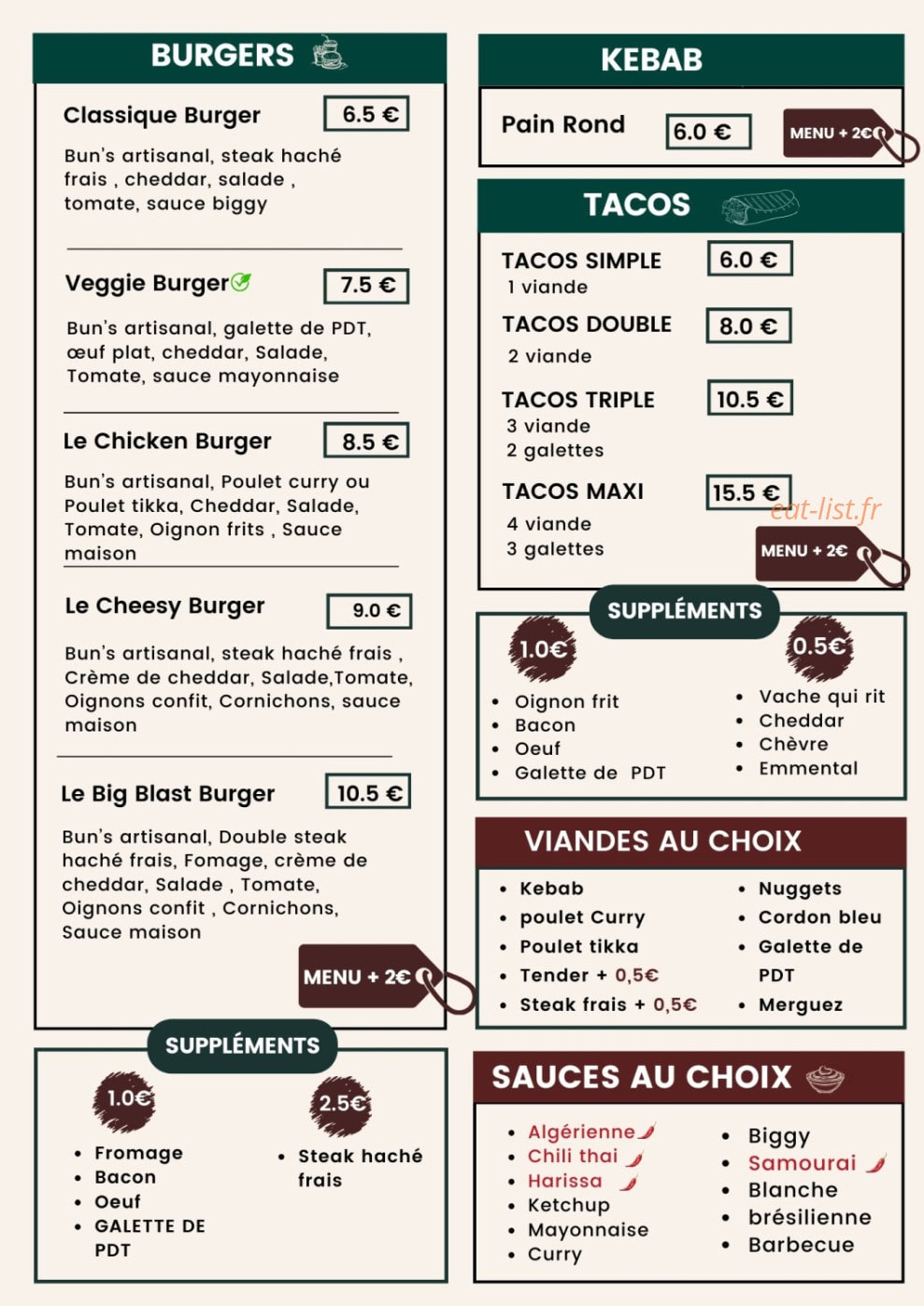 Star Chicken — carte page 3