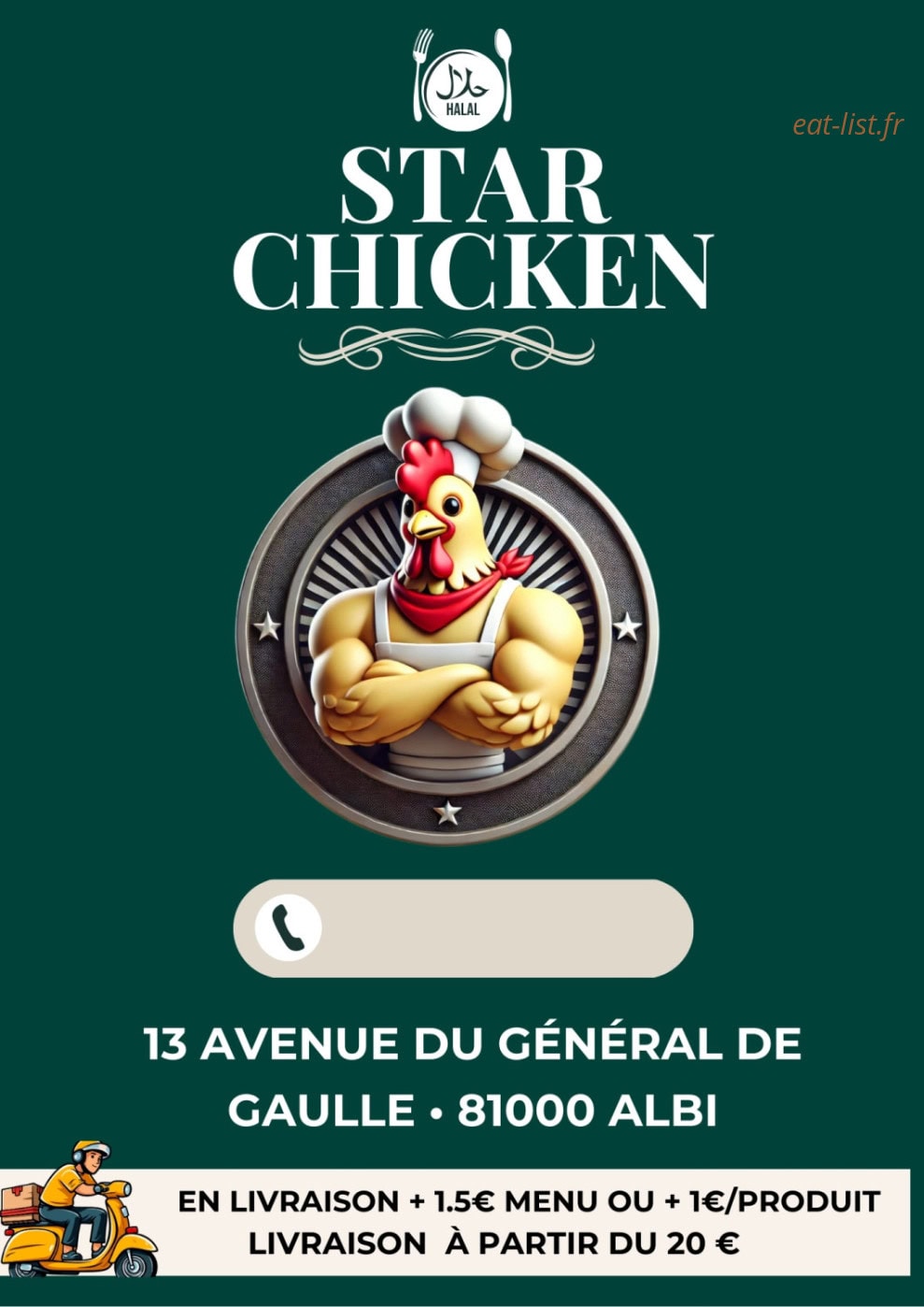 Star Chicken — carte page 1