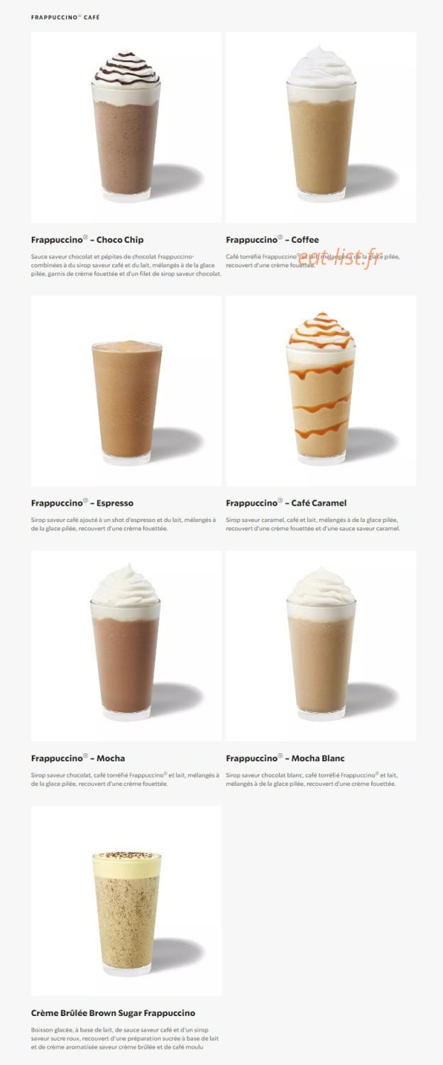 Starbucks Coffee — carte page 7