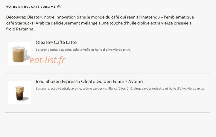 Starbucks Coffee — carte page 24