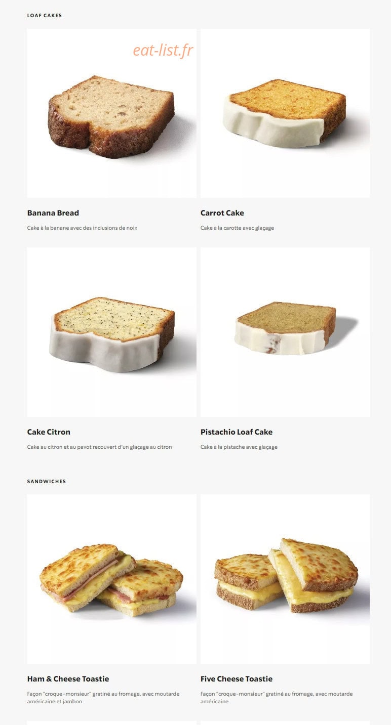 Starbucks Coffee — carte page 18