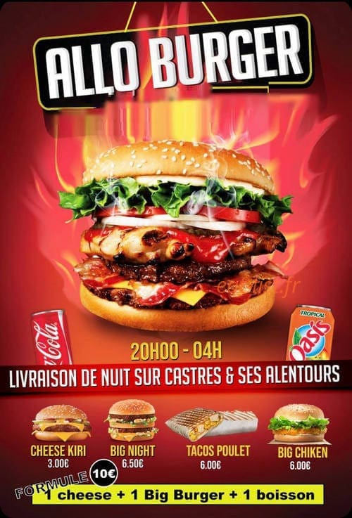Allo Burger — carte page 1