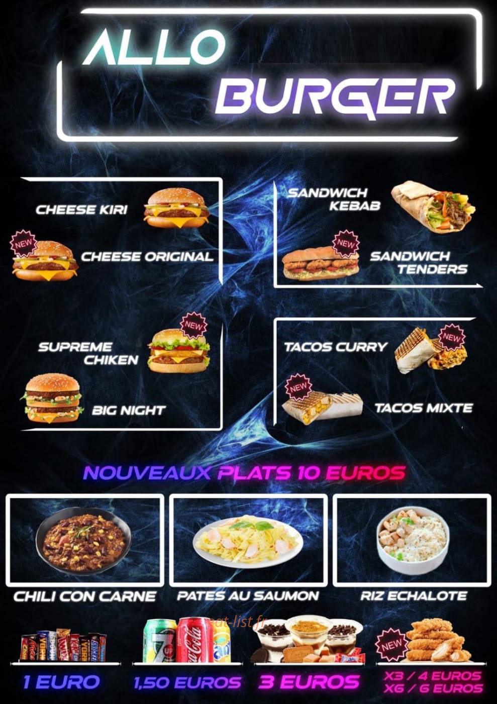 Allo Burger — carte page 3