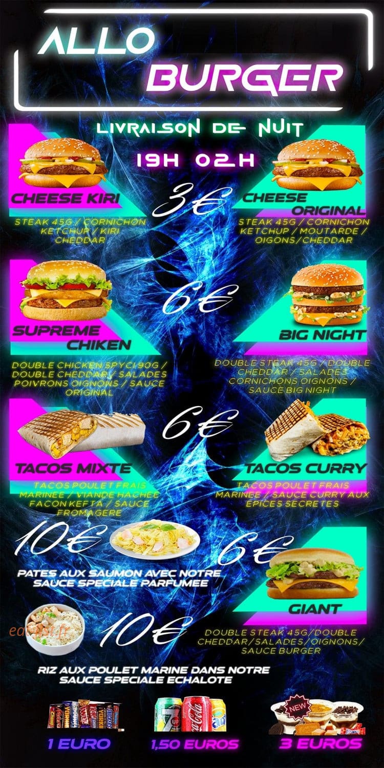 Allo Burger — carte page 2