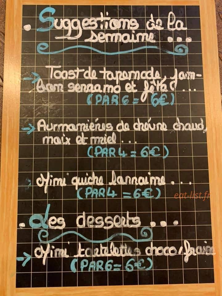 Bistrot des Halles — carte page 1