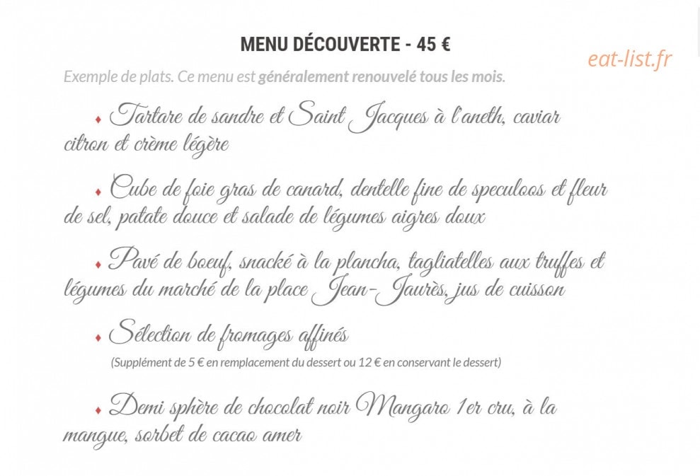 Bistrot saveurs — carte page 2