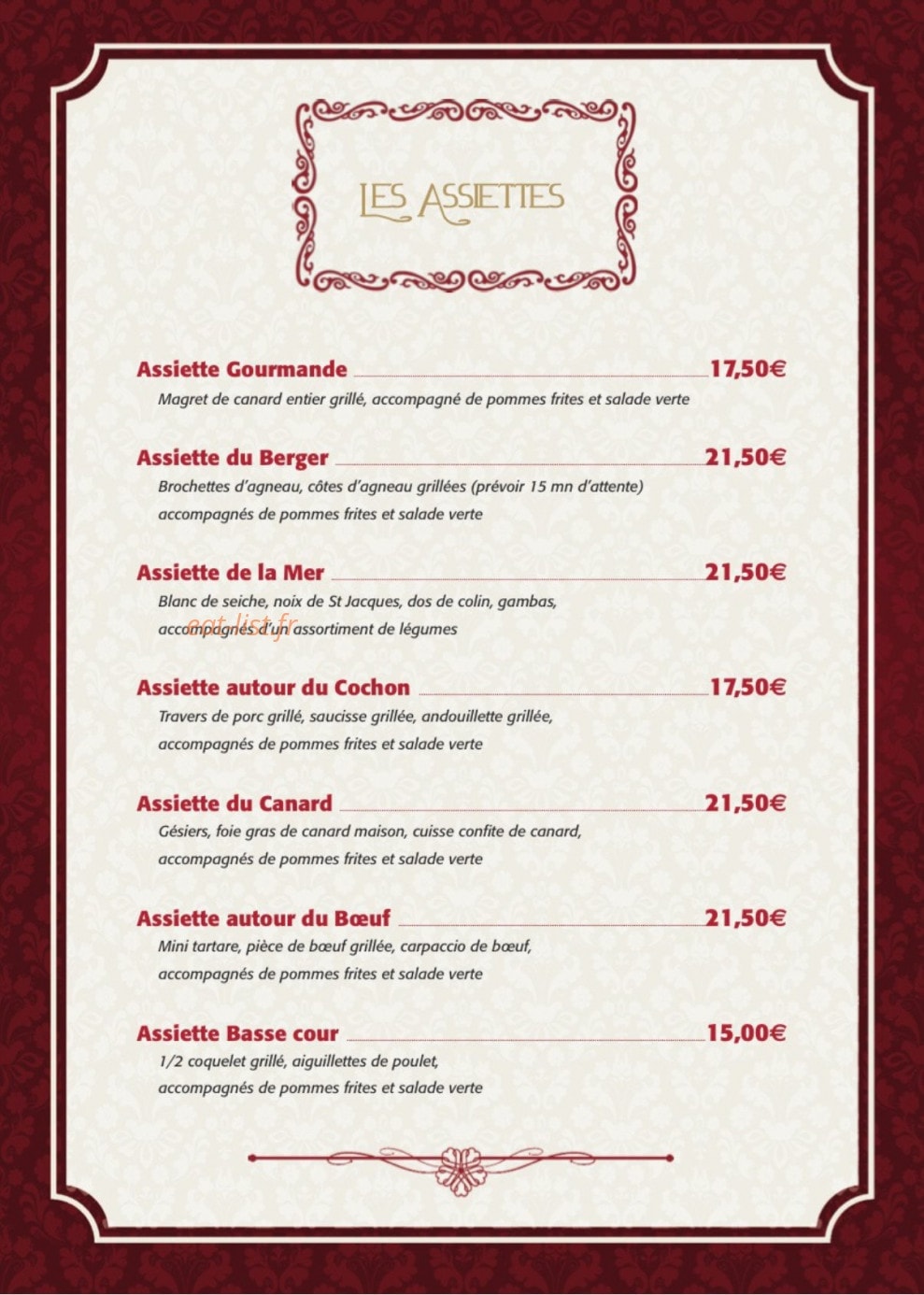 Brasserie de l'Europe — carte page 4