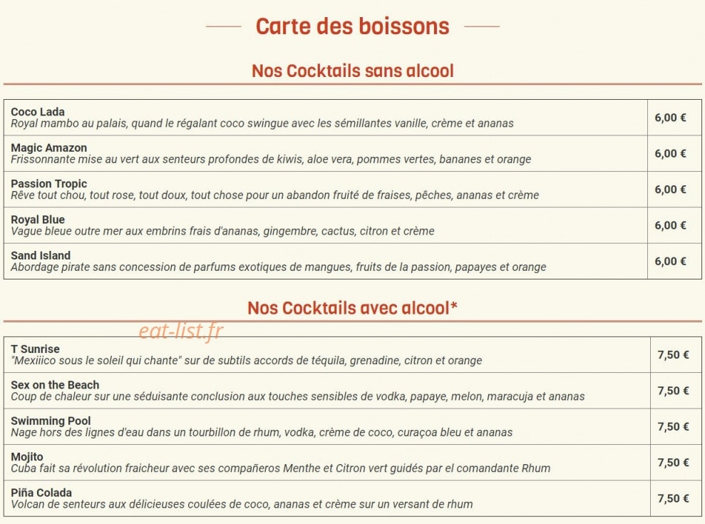 Brasserie de l'Europe — carte page 5