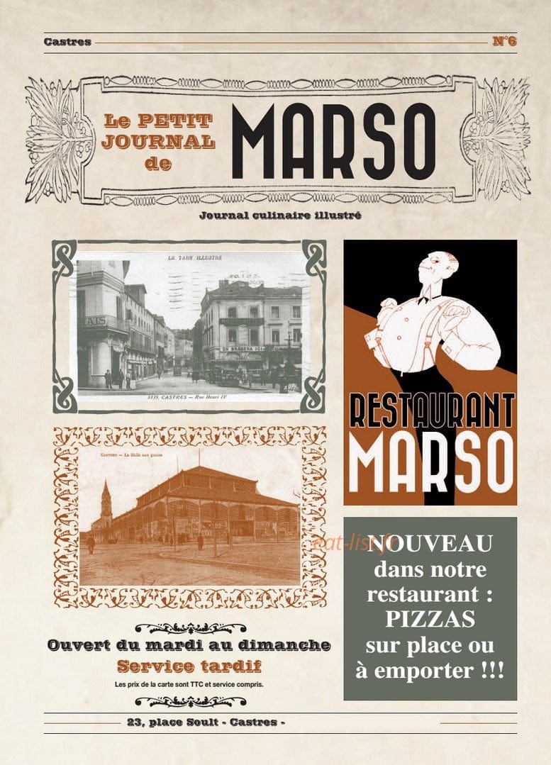 Brasserie Marso — carte page 1