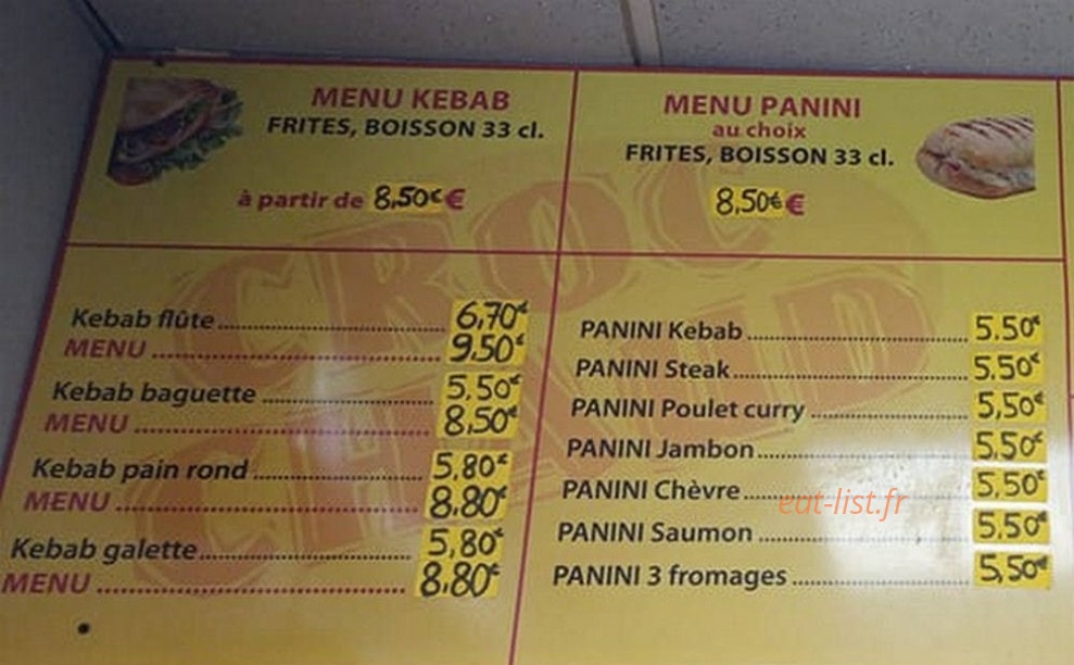 Croc Chaud — carte page 3