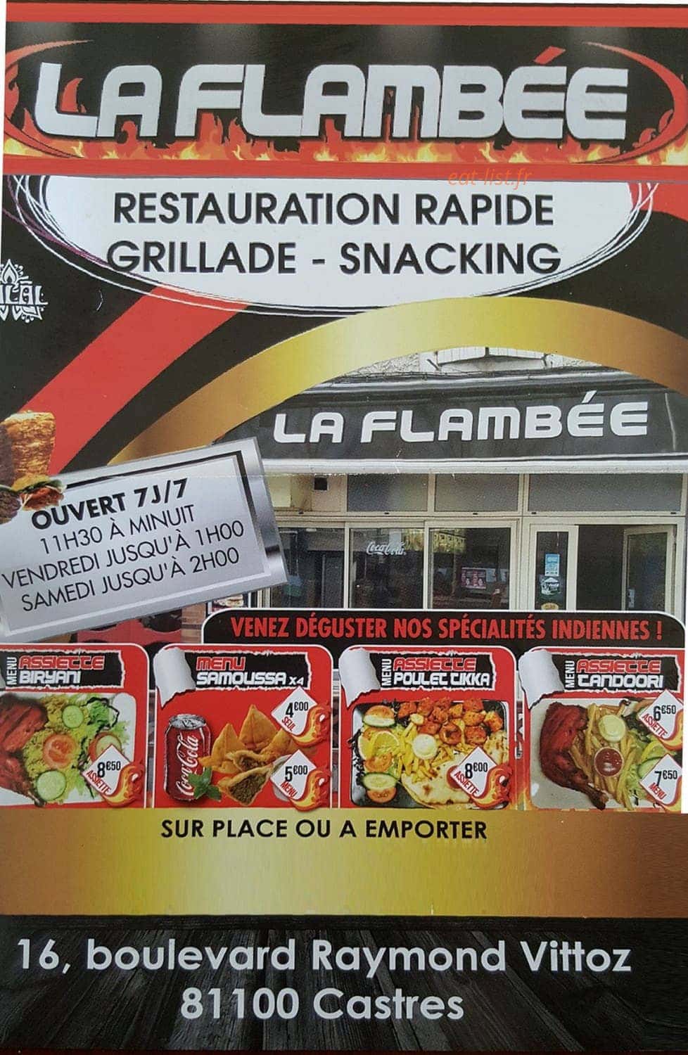 La Flambée — carte page 1