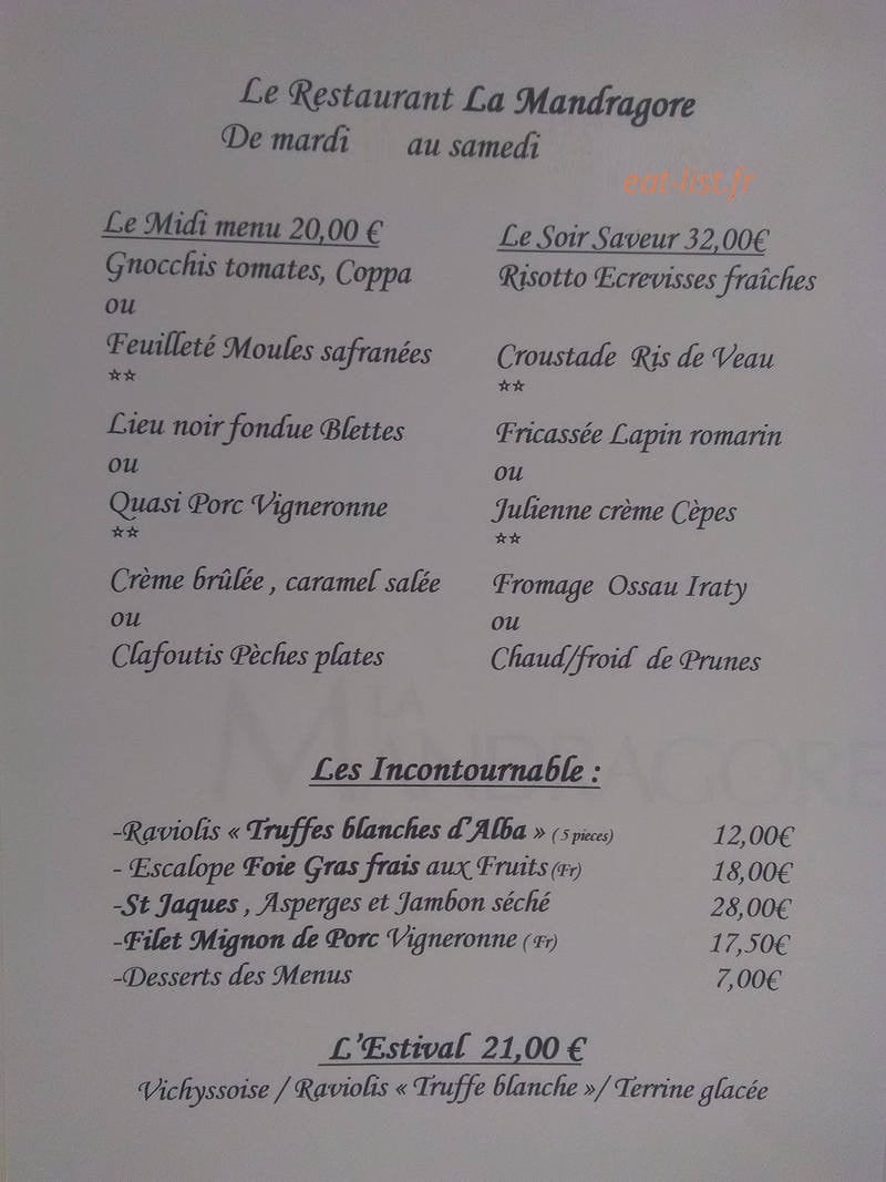 La mandragore — carte page 1