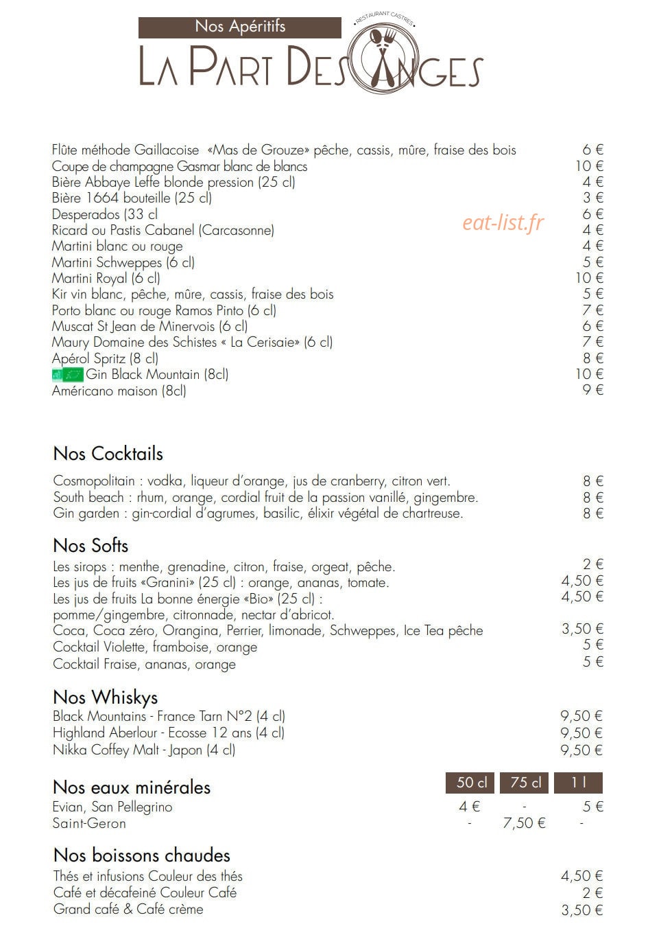 La Part des Anges — carte page 2