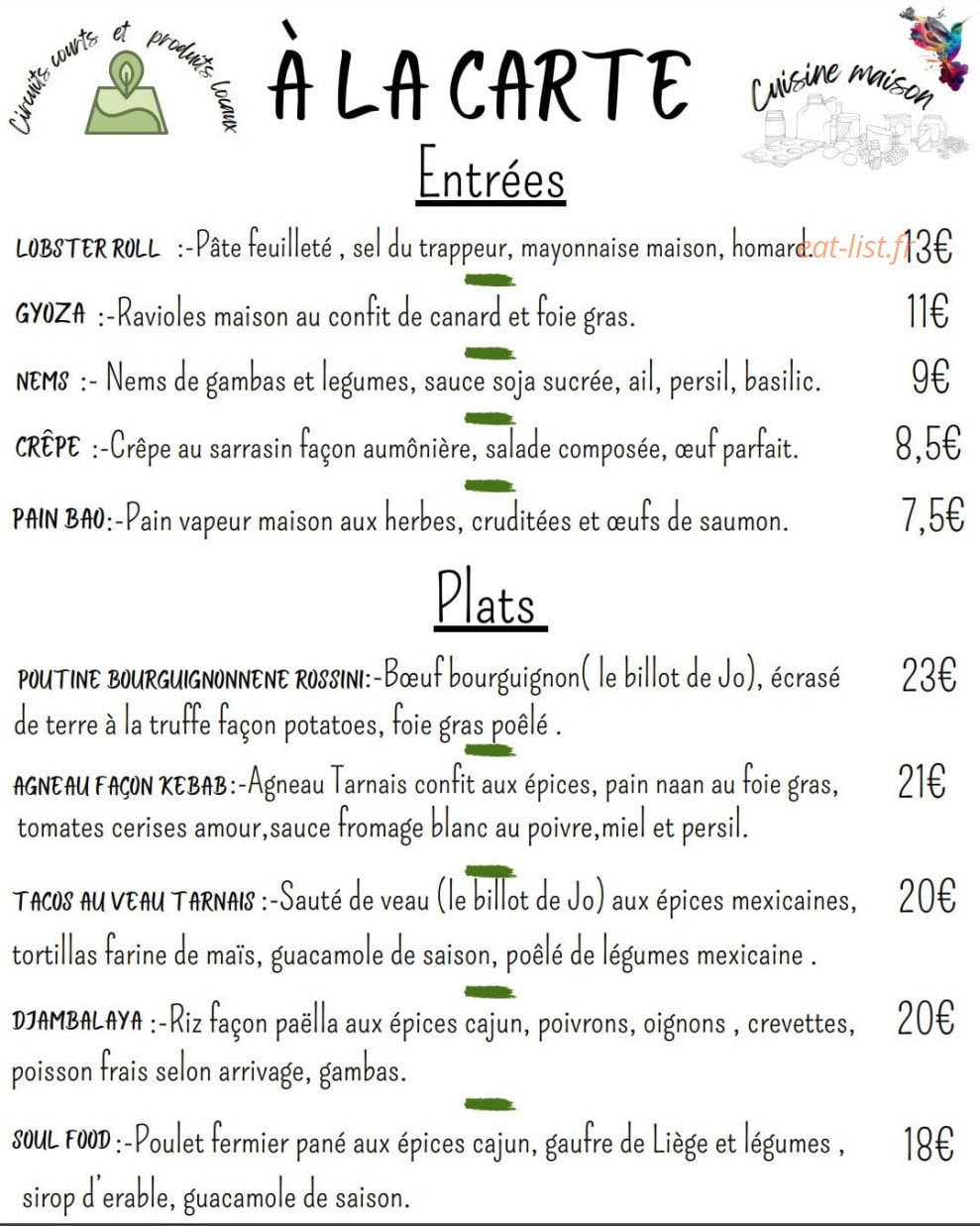 Le Colibri — carte page 1