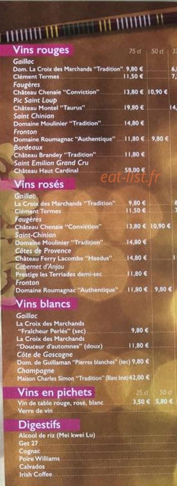 Le Grand Buffet — carte page 3