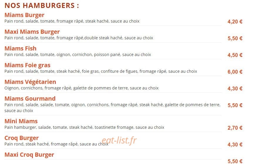 Le Miams — carte page 3