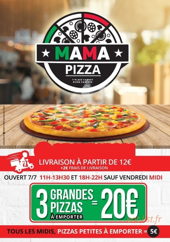Mama Pizza — carte page 1