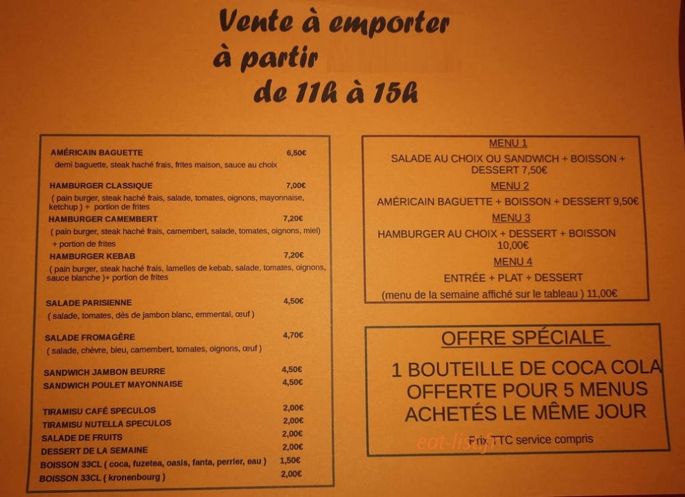 O'Coin Gourmand — carte page 1