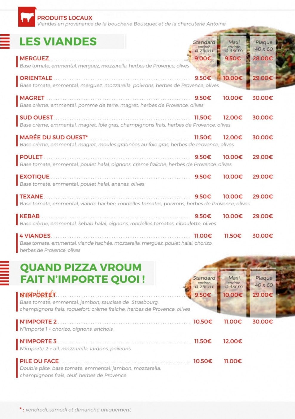 Pizza Vroum — carte page 4