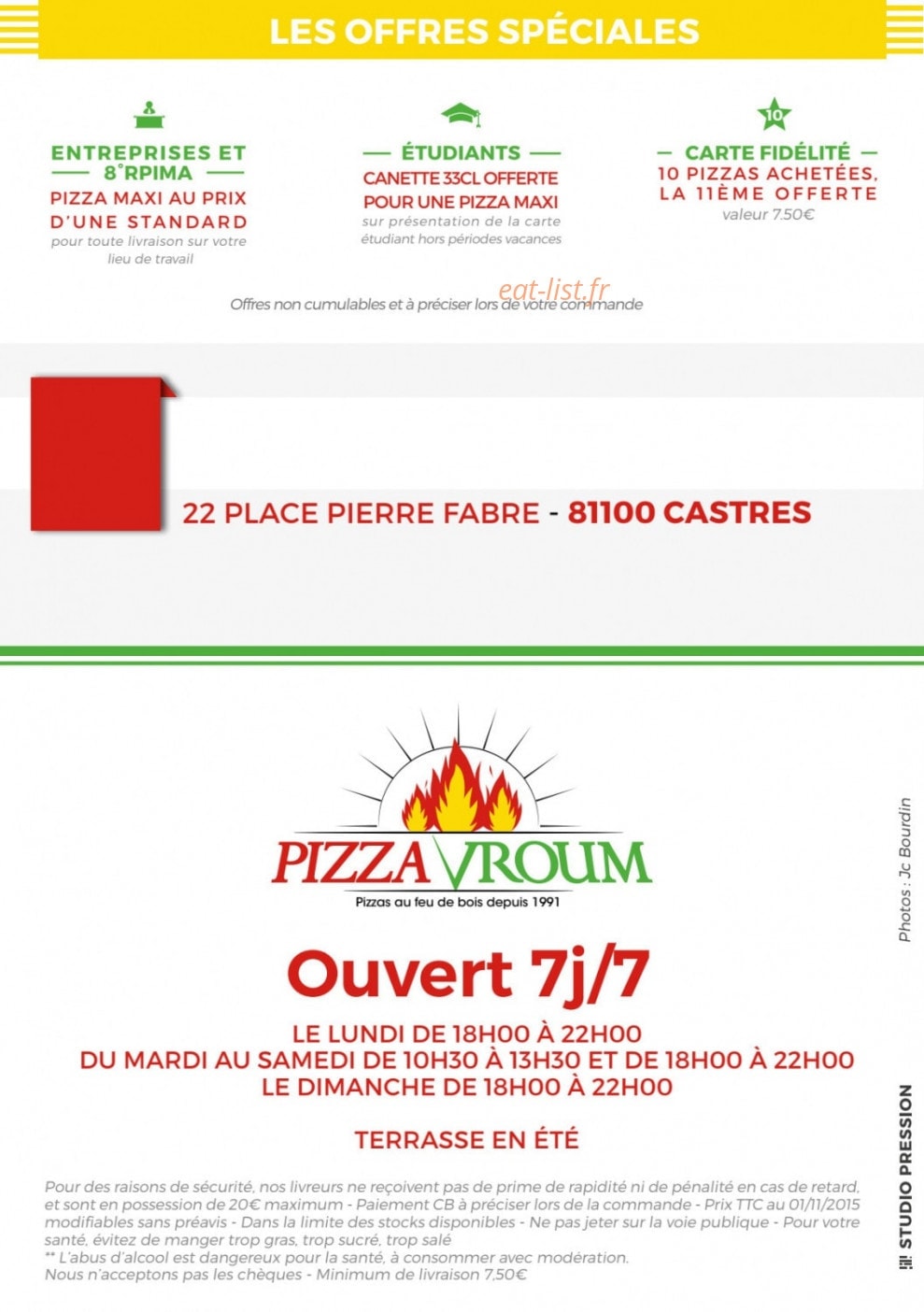 Pizza Vroum — carte page 6