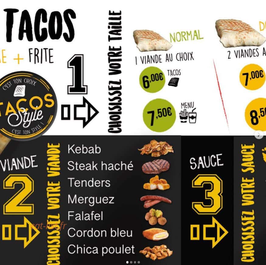 Carte et menu de Style Tacos à Castres — Tacos