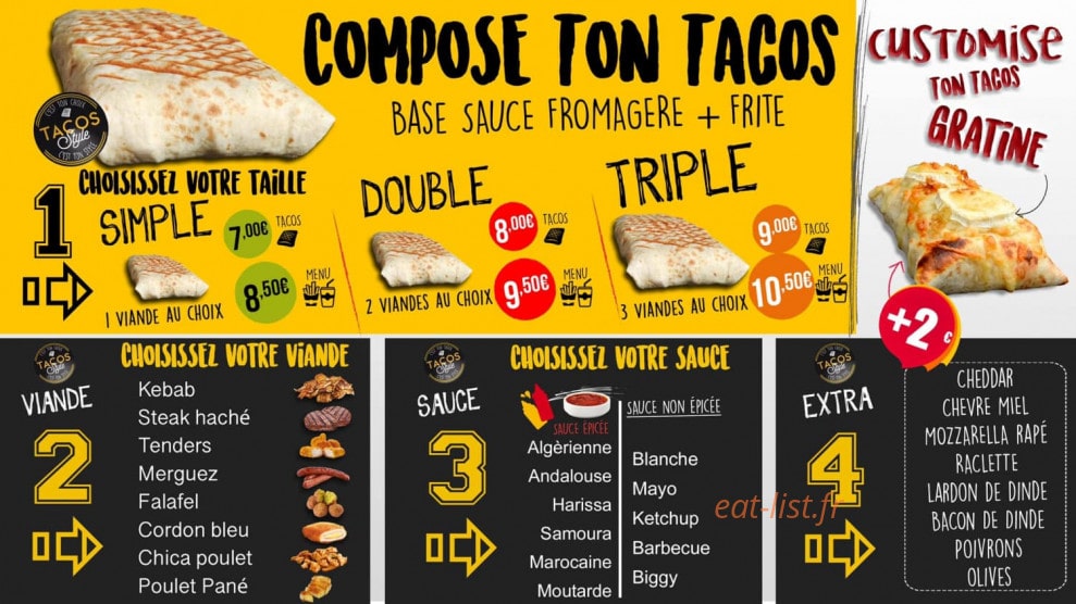 Style Tacos — carte page 1