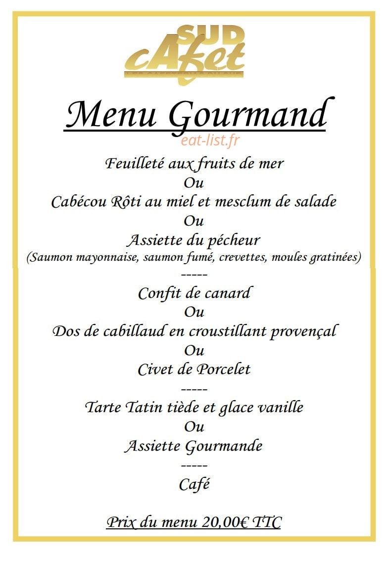 Sud cafet — carte page 10