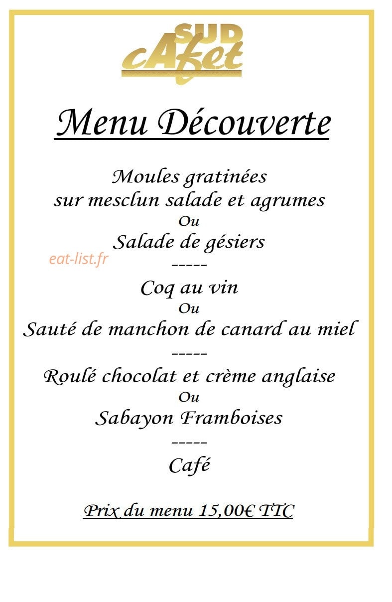Sud cafet — carte page 9