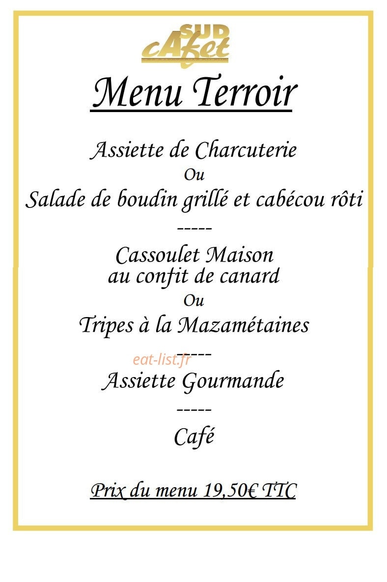 Sud cafet — carte page 13