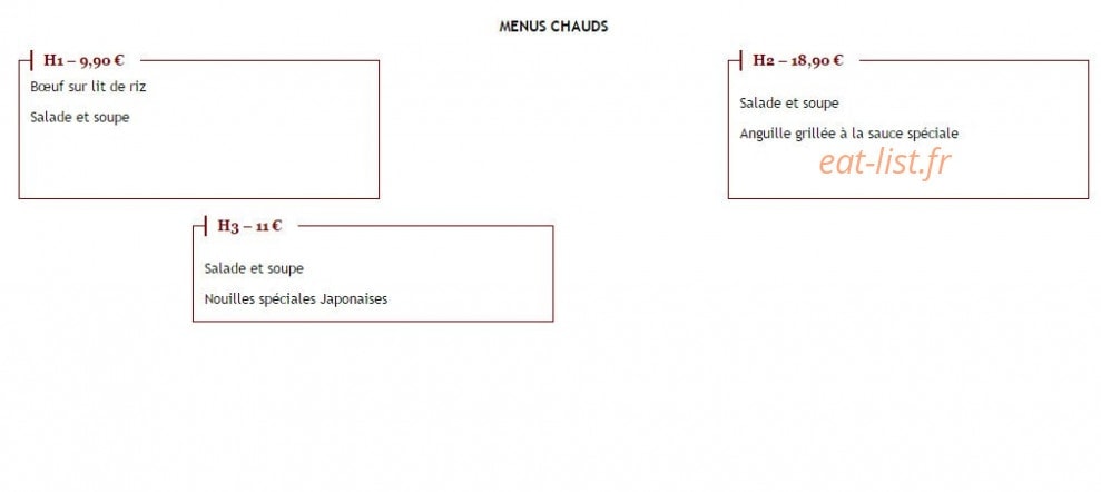 Sushi Yaris — carte page 3