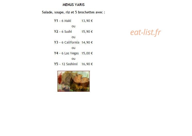 Sushi Yaris — carte page 6
